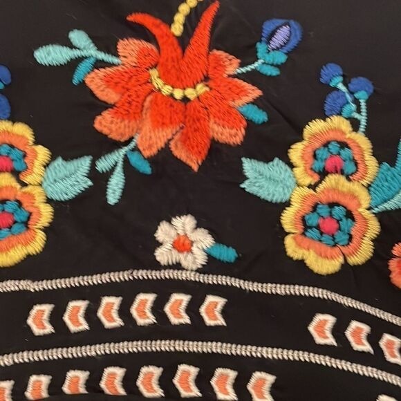 Johnny Was Short Sleeves Maxi Dress - Black - Size: Small - Picture 7 of 8